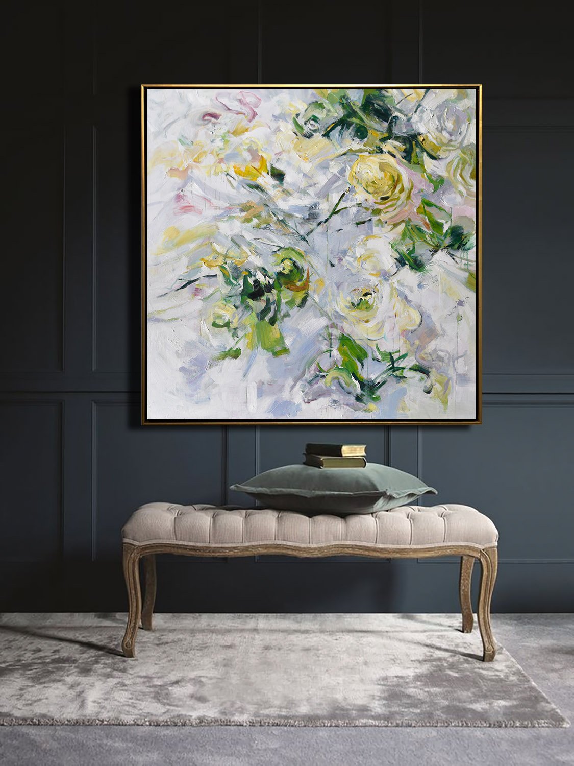 Large Abstract Art Handmade Painting,Oversized Abstract Flower Oil Painting,Handmade Acrylic Painting