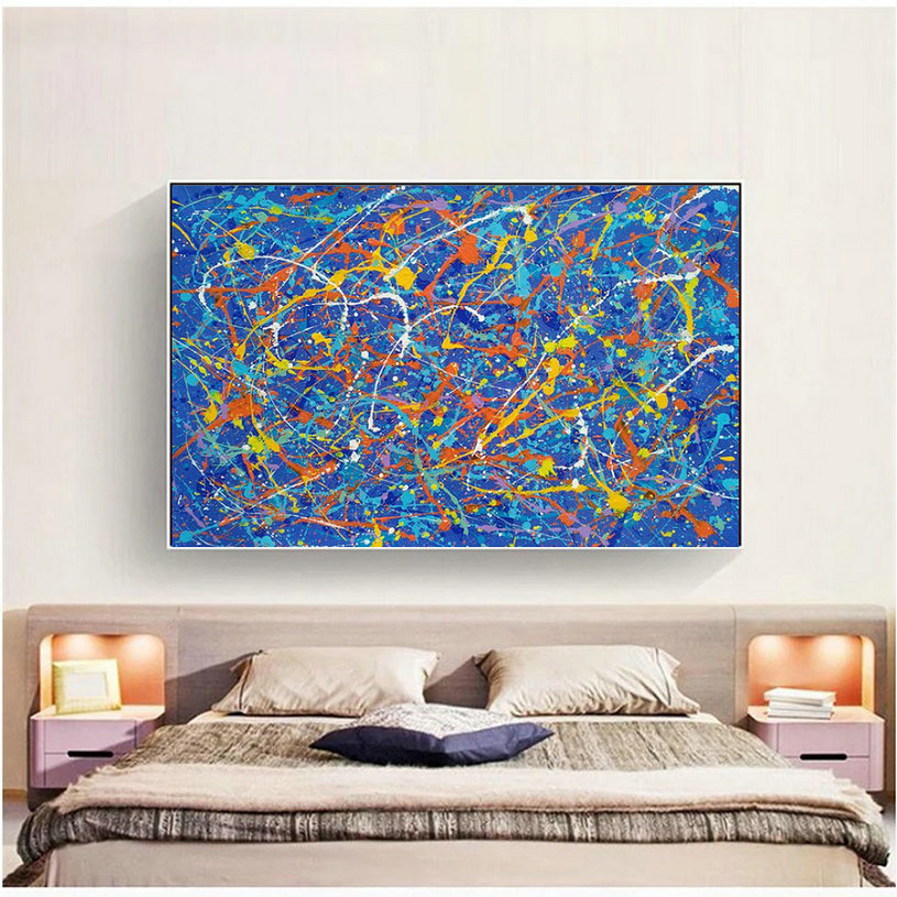 Blue abstract painting,extra large painting style L601