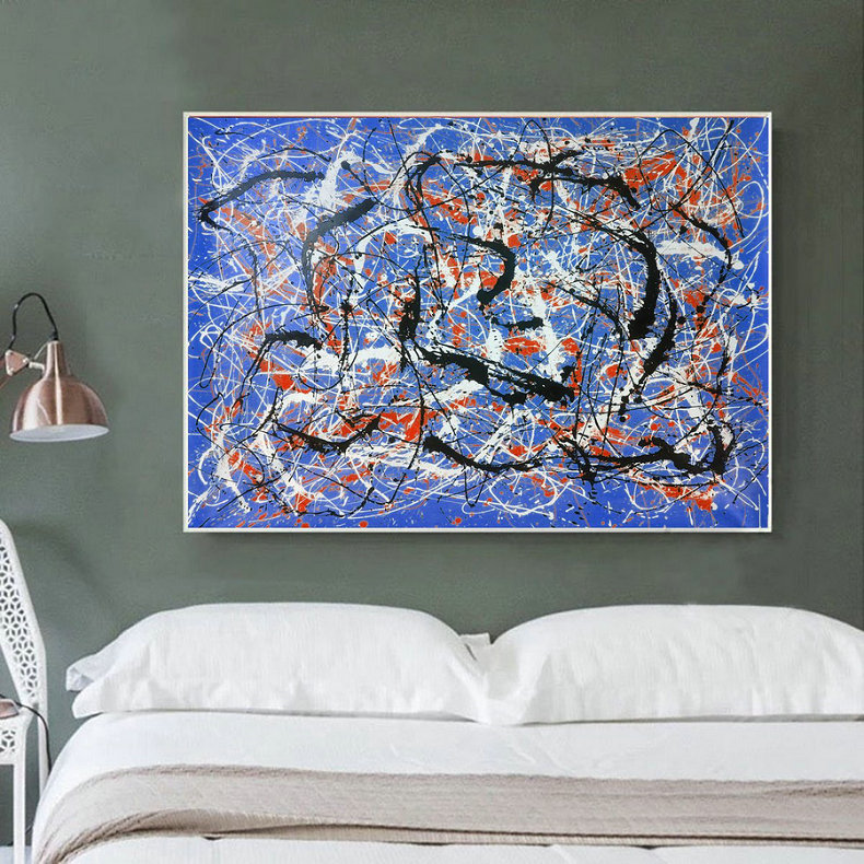 Blue abstract wall art,Impressionism abstract LA25