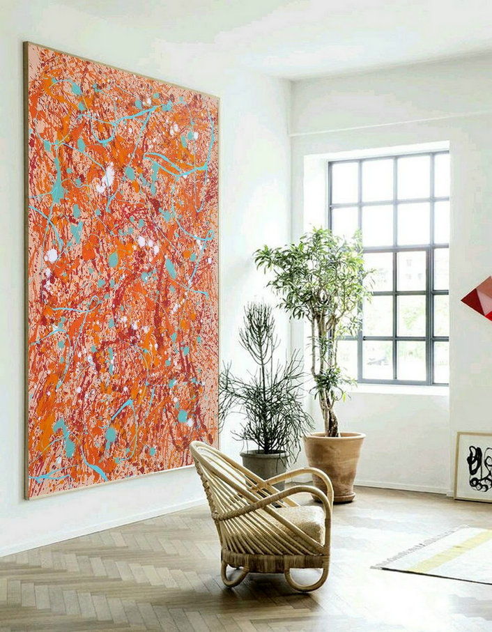 modern art paintings| abstract art paintings,Red original abstract painting L882