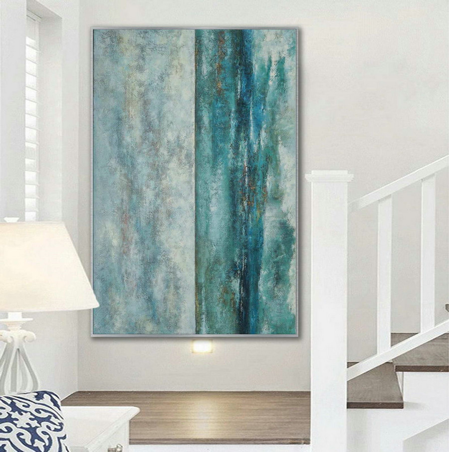 Simple Minimal Modern Neutral Wall Art Abstract Rustic Minimalist Contemporary Hand Painted Canvas Oil Painting Extra Large Vertical,Oversized Abstract Painting