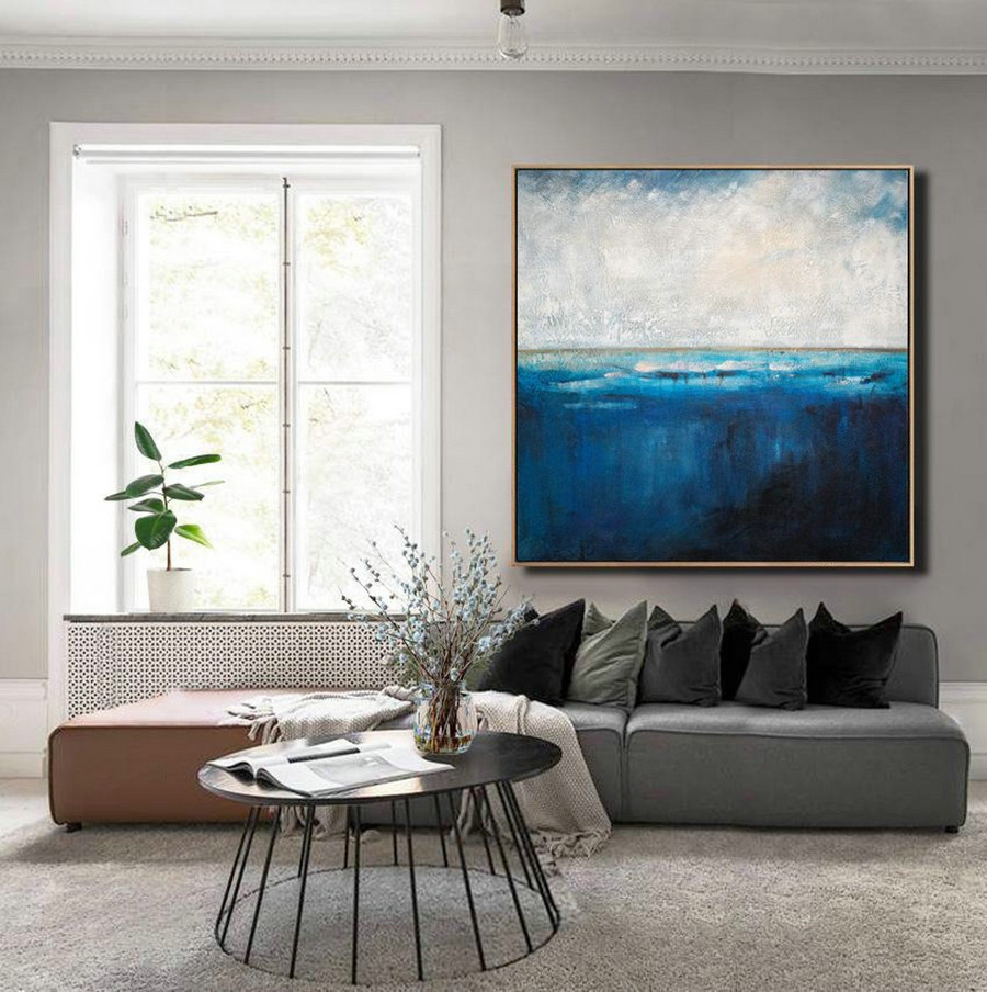 Ocean Canvas Painting,Deep Blue Sea Level Painting,Large Abstract Art,Original Large Wall Art Painting,Blue Ocean Painting,Living Room Art,Large Canvas From Digital Photos