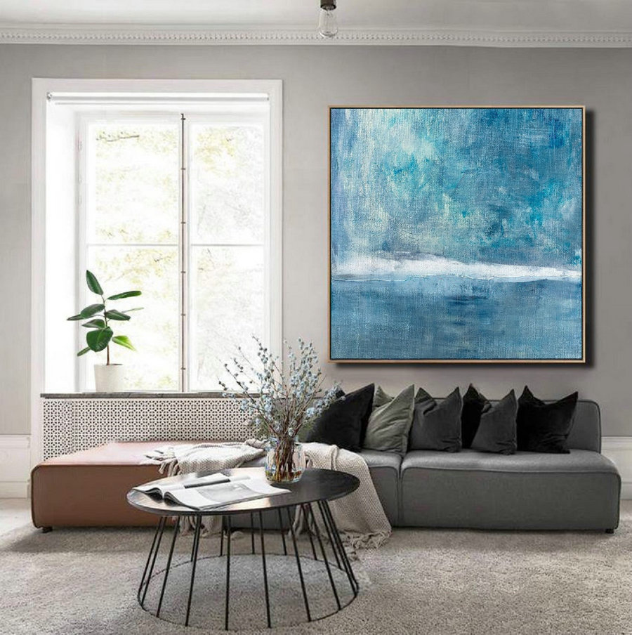 Large Wall Sky Abstract Art Painting,Large Sky And Sea Oil Painting,Sea Canvas Painting,Sky Landscape Painting,Sea Level Landscape Painting,Discount Canvas Art