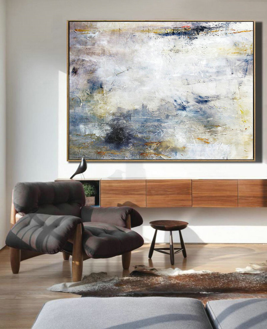 Large White Cloud Abstract Painting,Abstract Art Oil Painting,Original Sky Abstract Oil Painting On Canvas,Large Canvas Art,Living Room Art,Oversized Wall Paintings