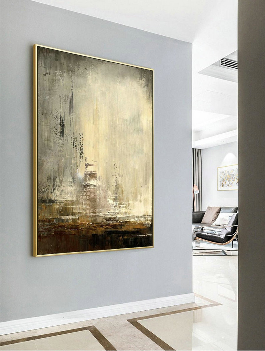 Minimalist Style Abstract Painting,An Abstract Painting Of The City That Disappeared,Large Wall Abstract Canvas Oil Painting,Living Room Art,Large Art
