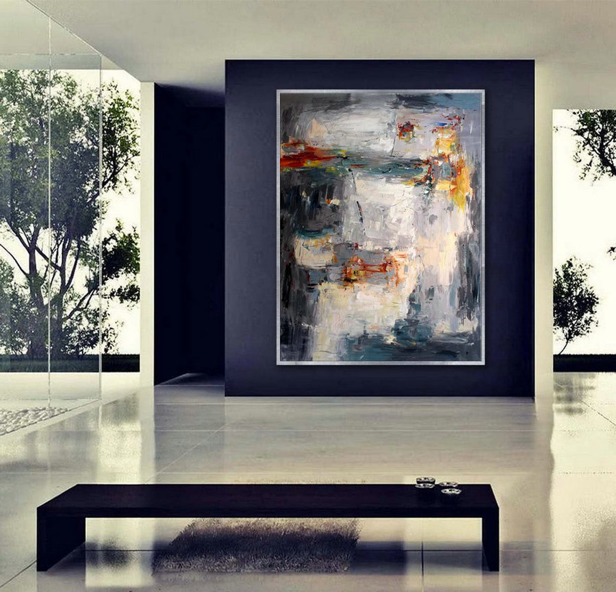 Extra Large Vertical Palette Knife Abstract Artwork Painting Super Large Office Wall Decor Hanging Contemporary Modern Wall Art ,Canvas Art Designs