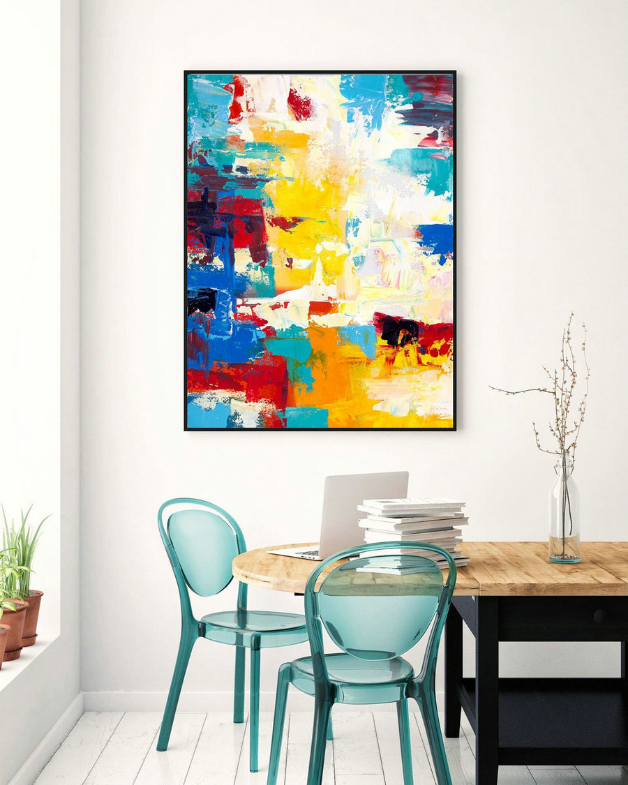 Extra Large Wall Art Original Handpainted Contemporary Xl Abstract Painting Horizontal Vertical Huge Size Art Bright And Colorful Lac713,Extra Large For Sale