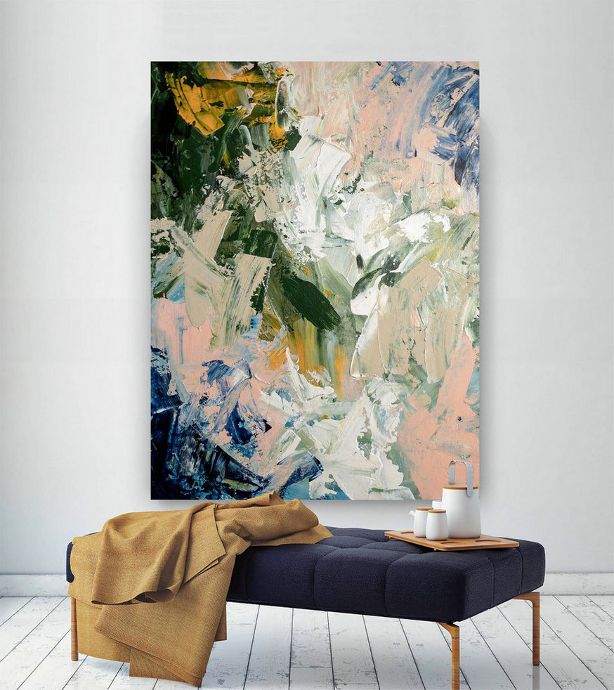 Large Modern Wall Art Painting,Large Abstract Wall Art,Bright Painting Art,Abstract Painting,Canvas Wall Art Dic006,Large Modern Canvas