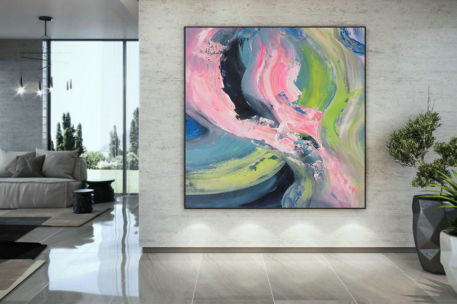 Extra Large Wall Art Palette Knife Artwork Original Painting,Painting On Canvas Modern Wall Decor Contemporary Art, Abstract Painting Dac060,Putting Photos On Canvas