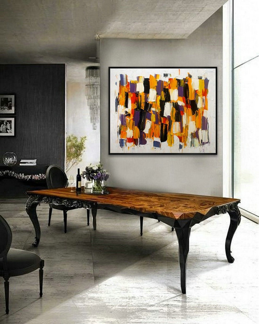 Original Unique Contemporary Modern Wall Art Abstract Artwork Hand Painted Heavy Textured Palette Knife Vertical Oil Painting,Canvas Art Designs