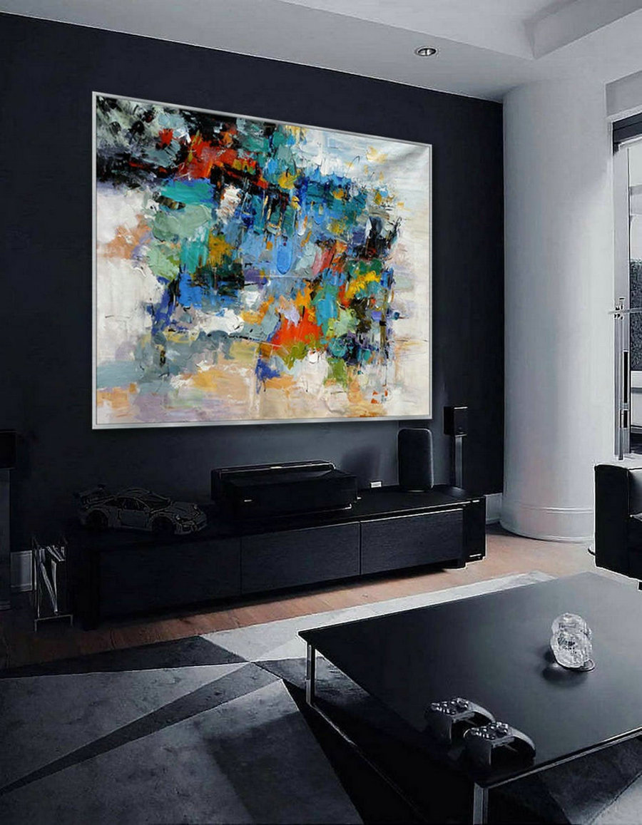 Contemporary Abstract Wall Art Hand Painted Modern Painting Super Large Oversize Acrylic Canvas Art 60X80Inch / 150X200Cm,Modern Art On Canvas For Sale