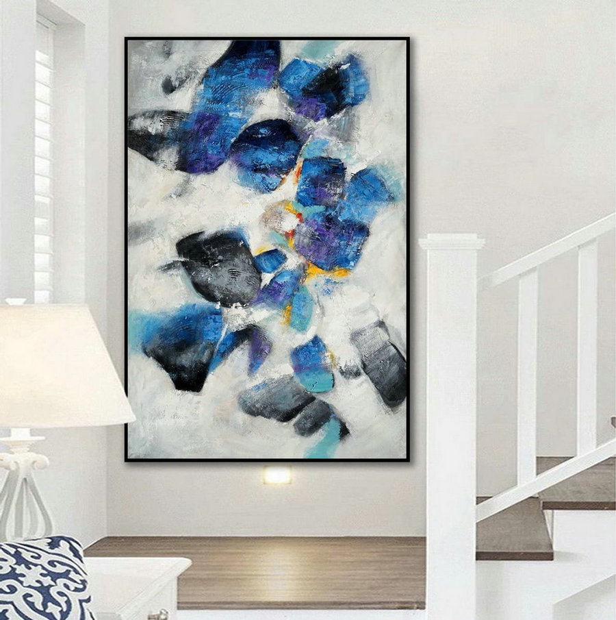 Extra Large Colorful Vertical Modern Artwork Contemporary Abstract Wall Art Thick Texture Acrylic Painting On Canvas 48 X 72Inch /180Cm,Modern Canvas Pictures