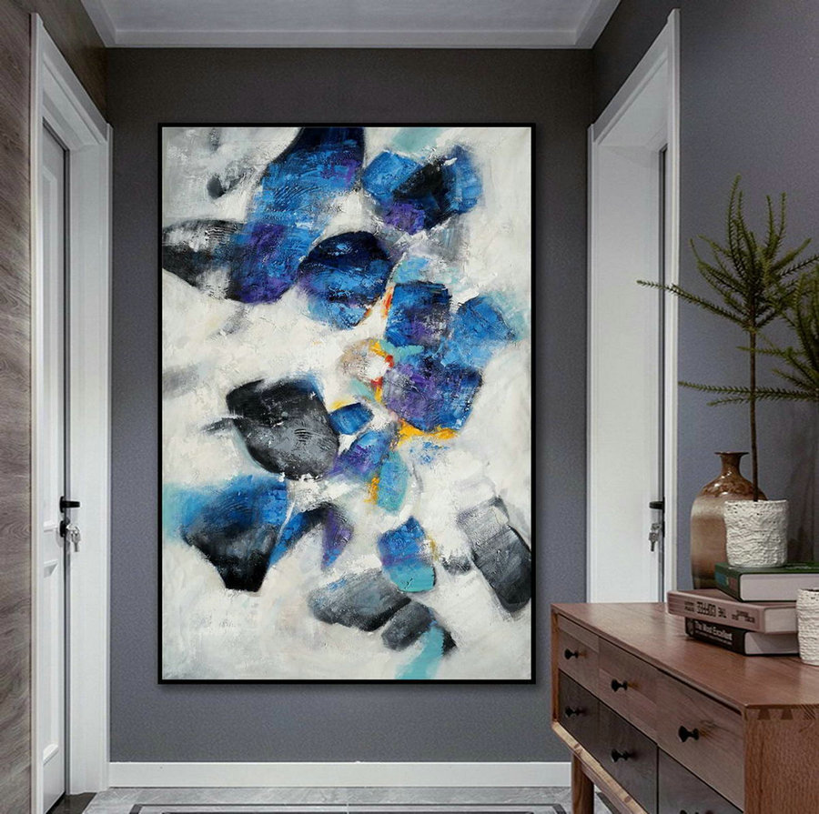 Extra Large Colorful Vertical Modern Artwork Contemporary
